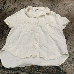 Madewell Breezewoven Beachside Shirttail Top White XS